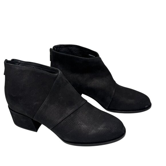 Eileen Fisher Womens Fayo Ankle Boots Booties Block Heel Black Leather Zip 7 NEW - Picture 4 of 7